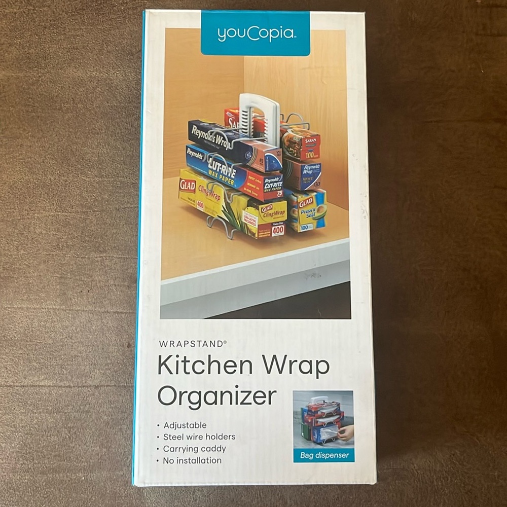 YouCopia Wrap stand Kitchen CookingStorage Bag Wrap Shelf Room Organizer NIB
